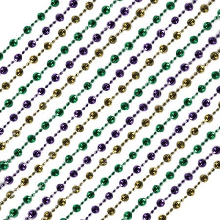 ENDGAME Round Disco Bead Necklaces Purple Gold  Jade 12PK EN1541877